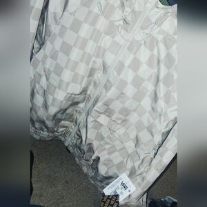 Vans Checkered Windbreaker in Cream and Gray